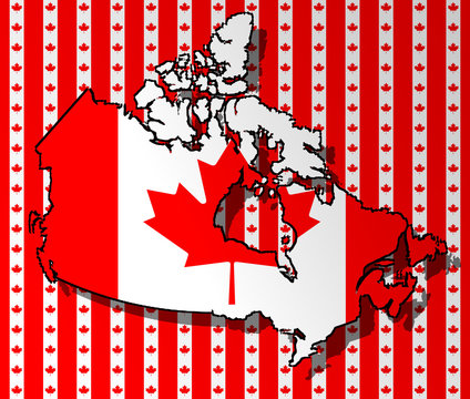 Canadian Flag with a border contour