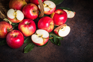 Red apples on the table.