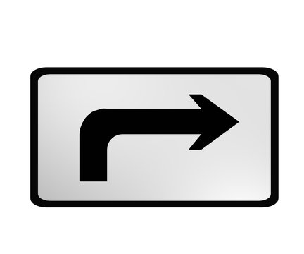 Verkehrszeichen: Bahnübergang in der rechts führenden Straße.