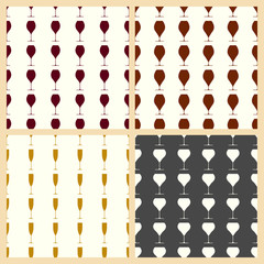 Wineglasses vector illustration on a seamless pattern background