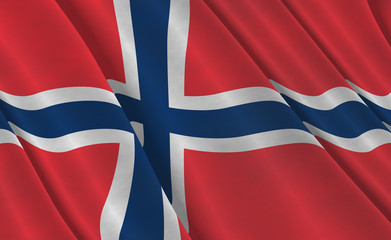 Fototapeta premium Flying Norwegian Flag