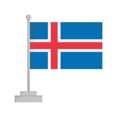 National flag of Iceland Vector Illustration