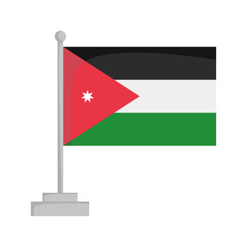 National flag of Jordan Vector Illustration