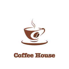 Coffee, hot drink logo design template for coffee house, restaurant menu, banner