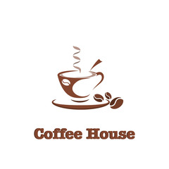 Coffee, hot drink logo design template for coffee house, restaurant menu, banner