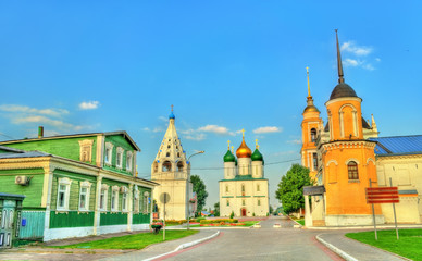 Fototapeta na wymiar The ensemble of the Cathedral Square at Kolomna Kremlin, Russia
