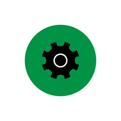 Gears tool round flat icon vector