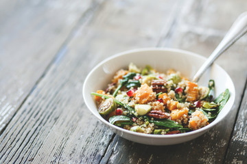 Delicious Fall Salad with brussels sprouts and butternut squash
