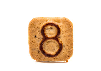 cookies with numbers isolated