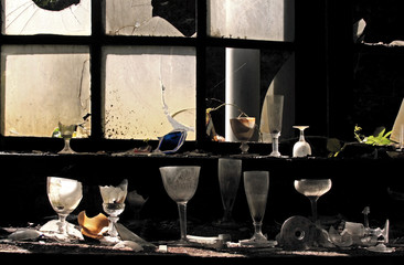 old abandoned glass