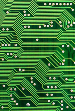 Macro of the backside of a printed circuit board of a computer