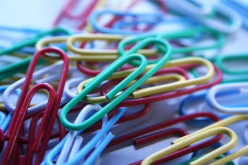 Colored Paper Clips Close Up High Quality 