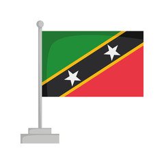 National flag of Saint Kitts and Nevis Vector Illustration