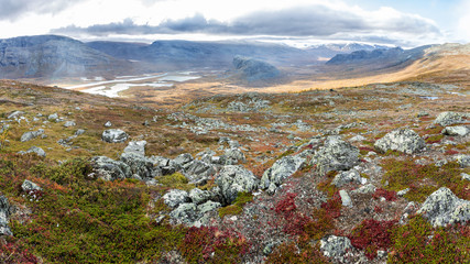 Sarek Nationalpark in Lapland Sweden in Autumn