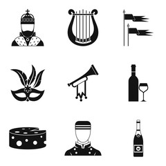 Avocation icons set, simple style