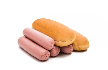buns for hot dog isolated