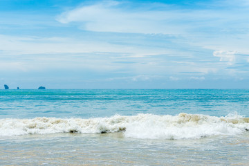 clear sky above the calm sea at the resort of Krabi, Thailand