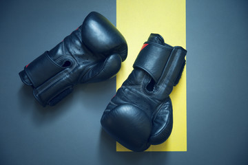 boxing gloves on dark background