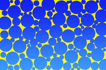 blue circles on a yellow background