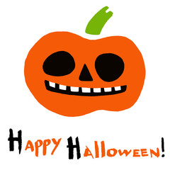 Happy Halloween card with a stylized pumpkin