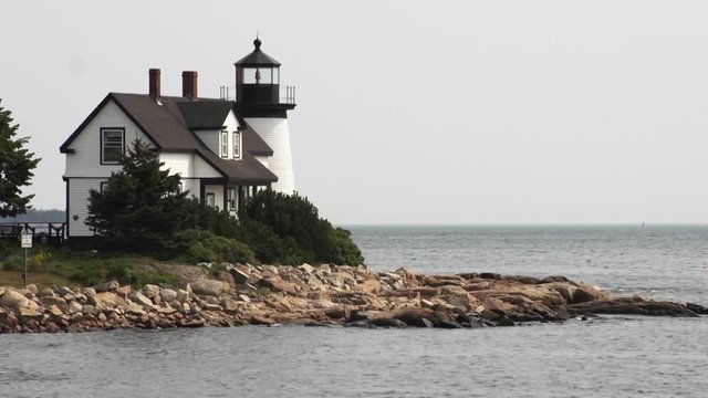 Coastal lighthouse in Prospect harbor, Maine