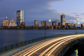 Fototapeta na wymiar Boston Skyline At Night