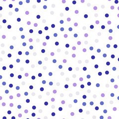 Colorful polka dots seamless pattern on white 27 background. Splendid classic colorful polka dots textile pattern. Seamless scattered confetti fall chaotic decor. Abstract vector illustration.