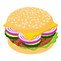 Burger icon, isometric 3d style