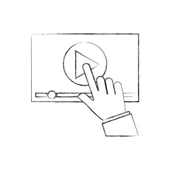 hand touch screen video player button technology