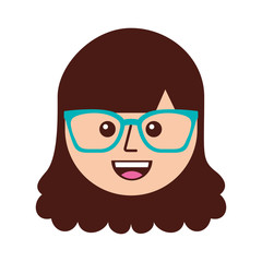 cartoon young teenager happy girl smiling