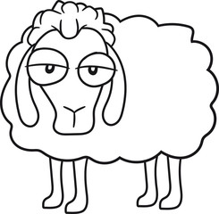 lustig klein süß niedlich comic cartoon schaf ziege wolle bauer bock müde cool