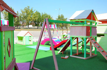 Empty children playground outdoors