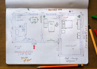 Floor plan sketch of our dream house