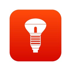 Led bulb icon digital red