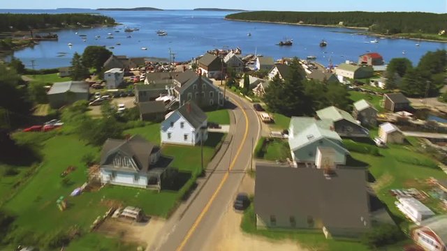 Town of Port Clyde on film, aerial