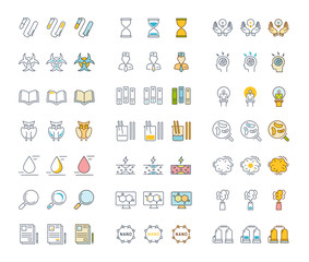 Set Vector Flat Line Icons Chemistry