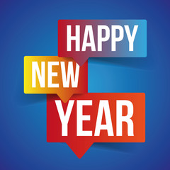 Happy New Year speech bubbles