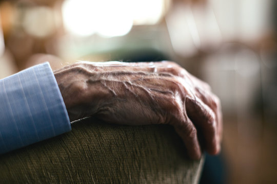 Hand of an elderly man.