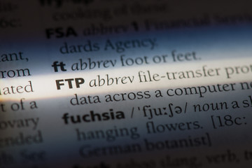 FTP word in a dictionary. FTP concept