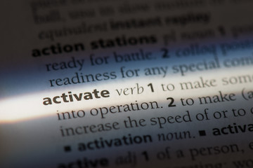 activate word in a dictionary. activate concept