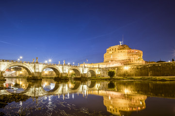 ROME, ITALY 28 SEPTEMBER 2017, The Mausoleum of Hadrian, usually known as Castel Sant'Angelo and...