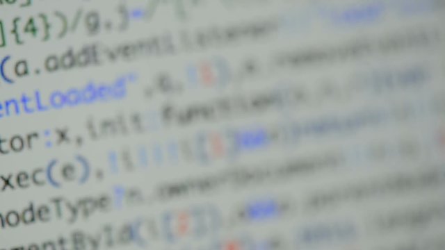 HTML and CSS code developing. Website design code programming on a laptop screen