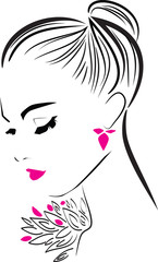 Fashion jewellery icon woman face vector illustration