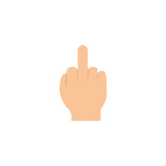 Middle finger up gesture. Offensive abuse gesture. Vector illustration