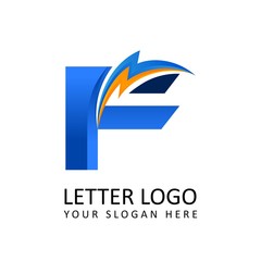 Letter f ELECTRICAL Alphabet Logo