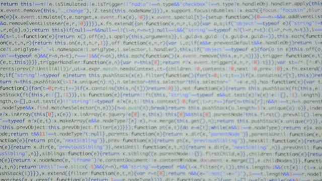 HTML and CSS code developing. Website design code programming on a laptop screen