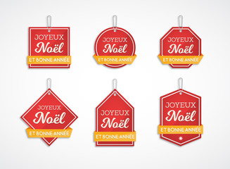 Étiquettes Joyeux Noël - Bonne Année