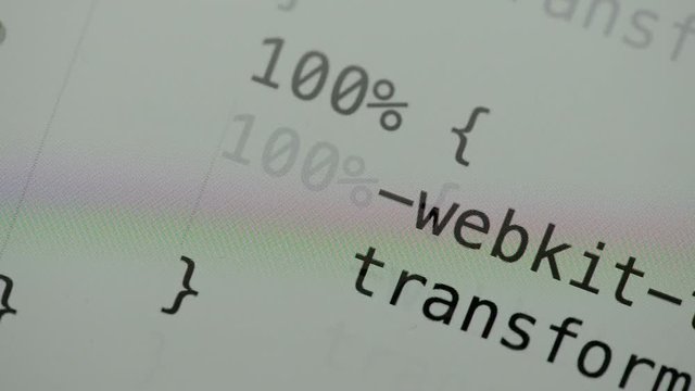 HTML and CSS code developing. Website design code programming on a laptop screen