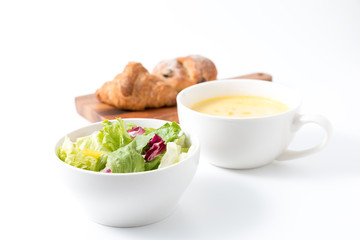 breakfast on white background