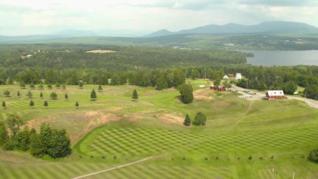 Lush Field By Rangeley Lake, Maine Aerial